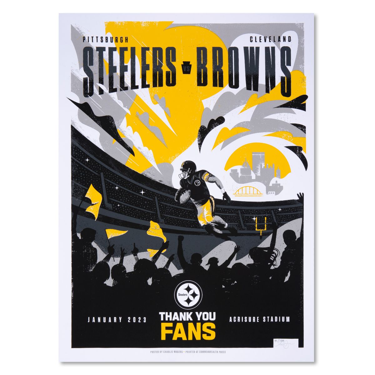 Pittsburgh Steelers vs. Cleveland Browns January 2023 Game Poster 5 Pittsburgh Steelers vs. Cleveland Browns January 2023 Game Poster