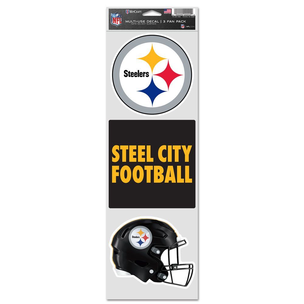 Pittsburgh Steelers Fan Decals - 3 pack 4 Pittsburgh Steelers Fan Decals - 3 pack