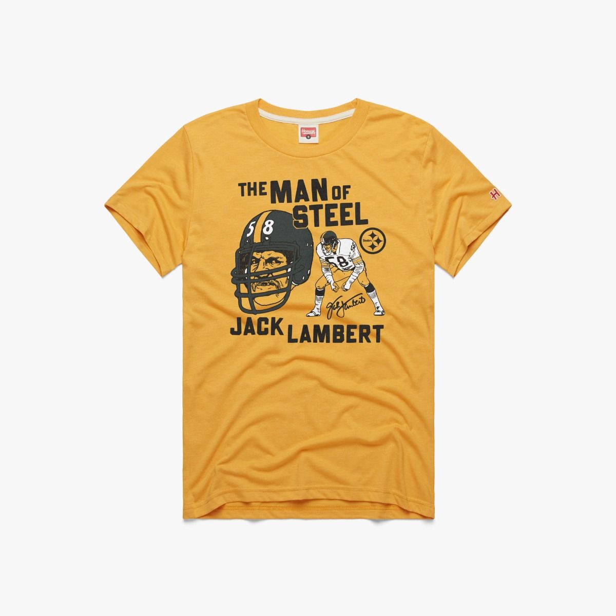 Pittsburgh Steelers Homage Jack Lambert Man of Steel Short Sleeve T-Shirt