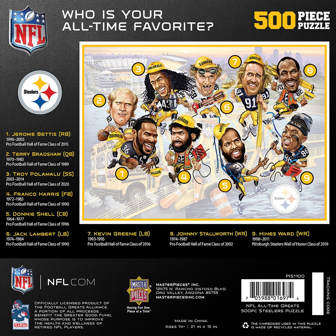 Pittsburgh Steelers All Time Greats 500 Piece Puzzle 3 Pittsburgh Steelers All Time Greats 500 Piece Puzzle