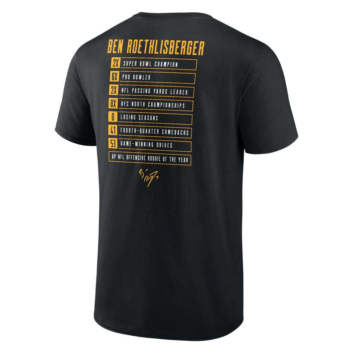 Pittsburgh Steelers #7 Ben Roethlisberger Stats Short Sleeve T-Shirt 3 Pittsburgh Steelers #7 Ben Roethlisberger Stats Short Sleeve T-Shirt