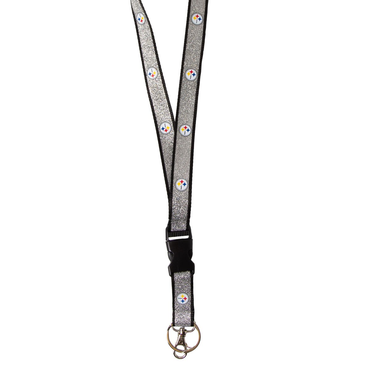 Pittsburgh Steelers Sparkle Silver Breakaway Lanyard 2 Pittsburgh Steelers Sparkle Silver Breakaway Lanyard