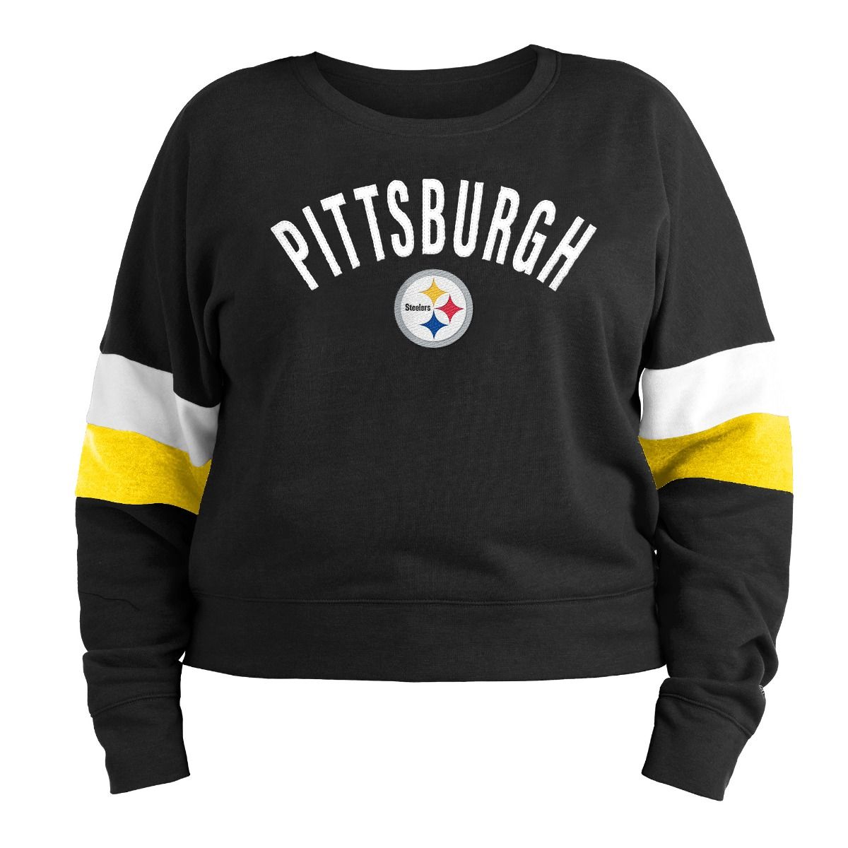 Pittsburgh Steelers Women's Plus New Era Skimmer Fleece Sweatshirt 3 Pittsburgh Steelers Women's Plus New Era Skimmer Fleece Sweatshirt