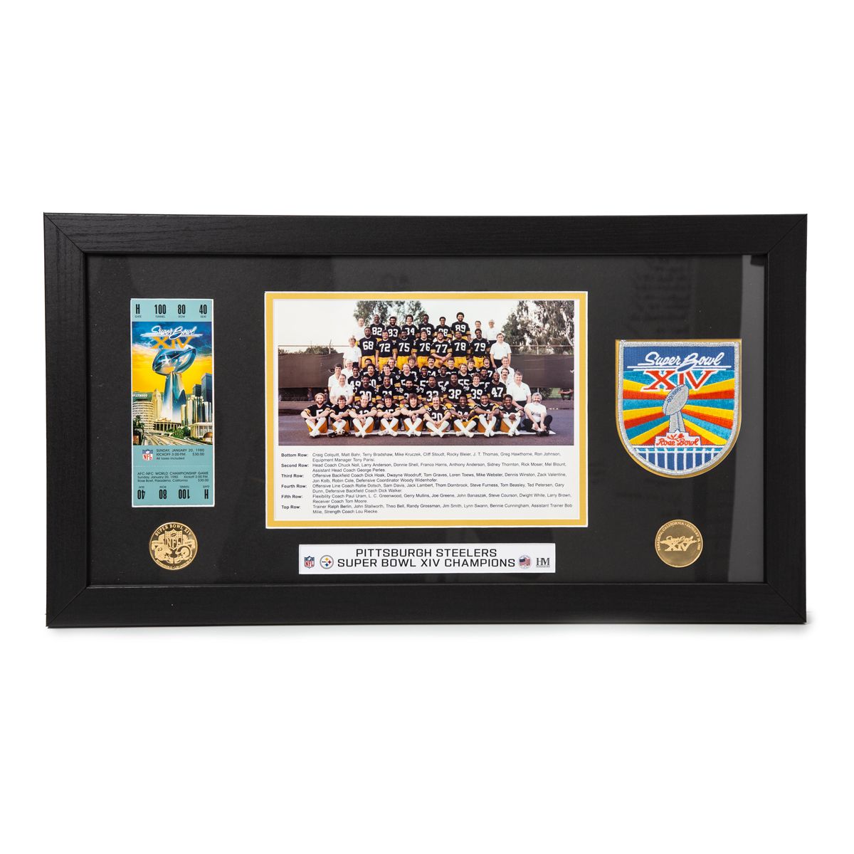 Pittsburgh Steelers Super Bowl XIV Framed Memorabilia Collection