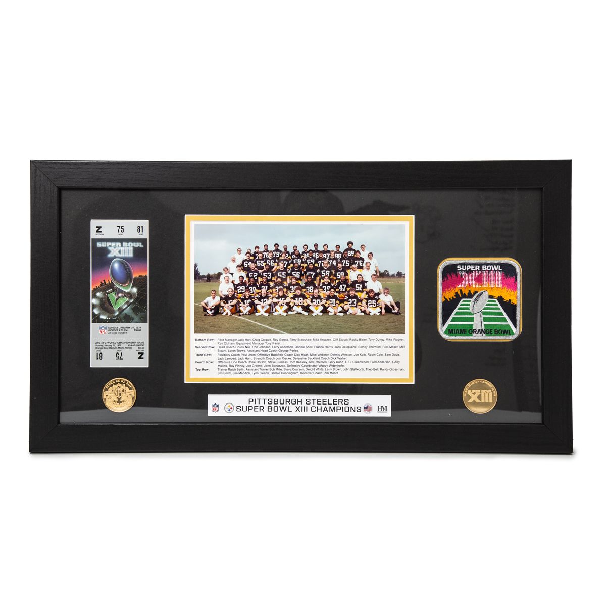 Pittsburgh Steelers Super Bowl XIII Framed Memorabilia Collection
