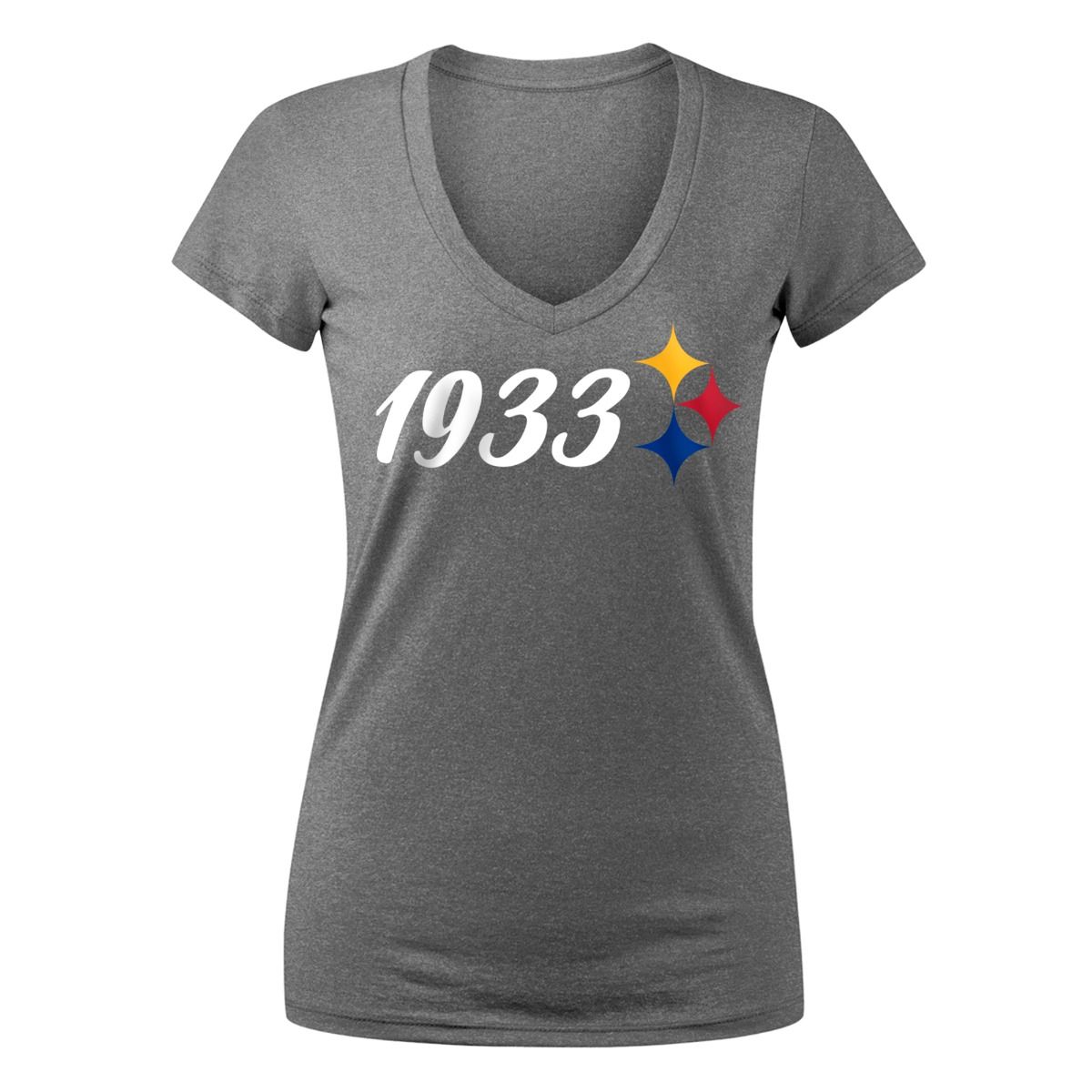 Pittsburgh Steelers Women's 1933 Hypocycloid V-Neck Short Sleeve T-Shirt 3 Pittsburgh Steelers Women's 1933 Hypocycloid V-Neck Short Sleeve T-Shirt