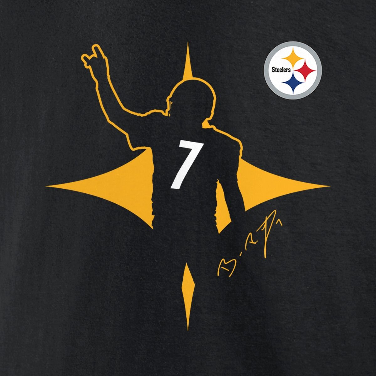 Pittsburgh Steelers Ben Roethlisberger Seven Short Sleeve T-Shirt 4 Pittsburgh Steelers Ben Roethlisberger Seven Short Sleeve T-Shirt