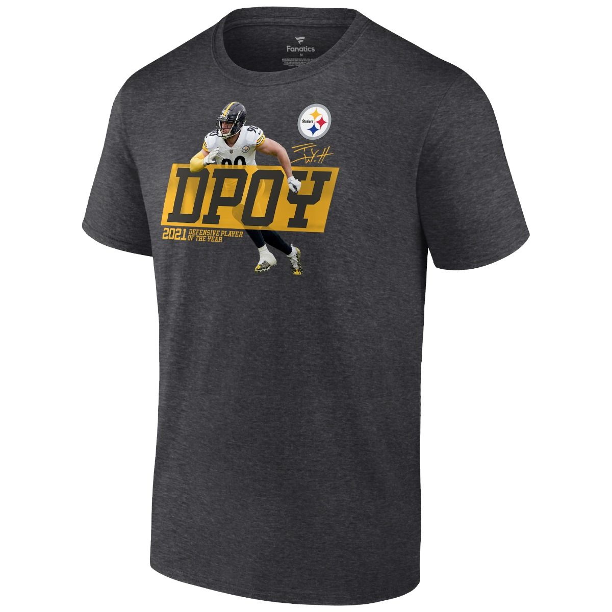 Pittsburgh Steelers #90 T.J. Watt 2021 Defensive Player of the Year Short Sleeve T-Shirt