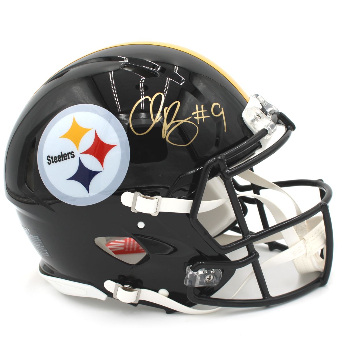 Pittsburgh Steelers #9 Chris Boswell Autographed Riddell Authentic Speed Full-Size Helmet 2 Pittsburgh Steelers #9 Chris Boswell Autographed Riddell Authentic Speed Full-Size Helmet
