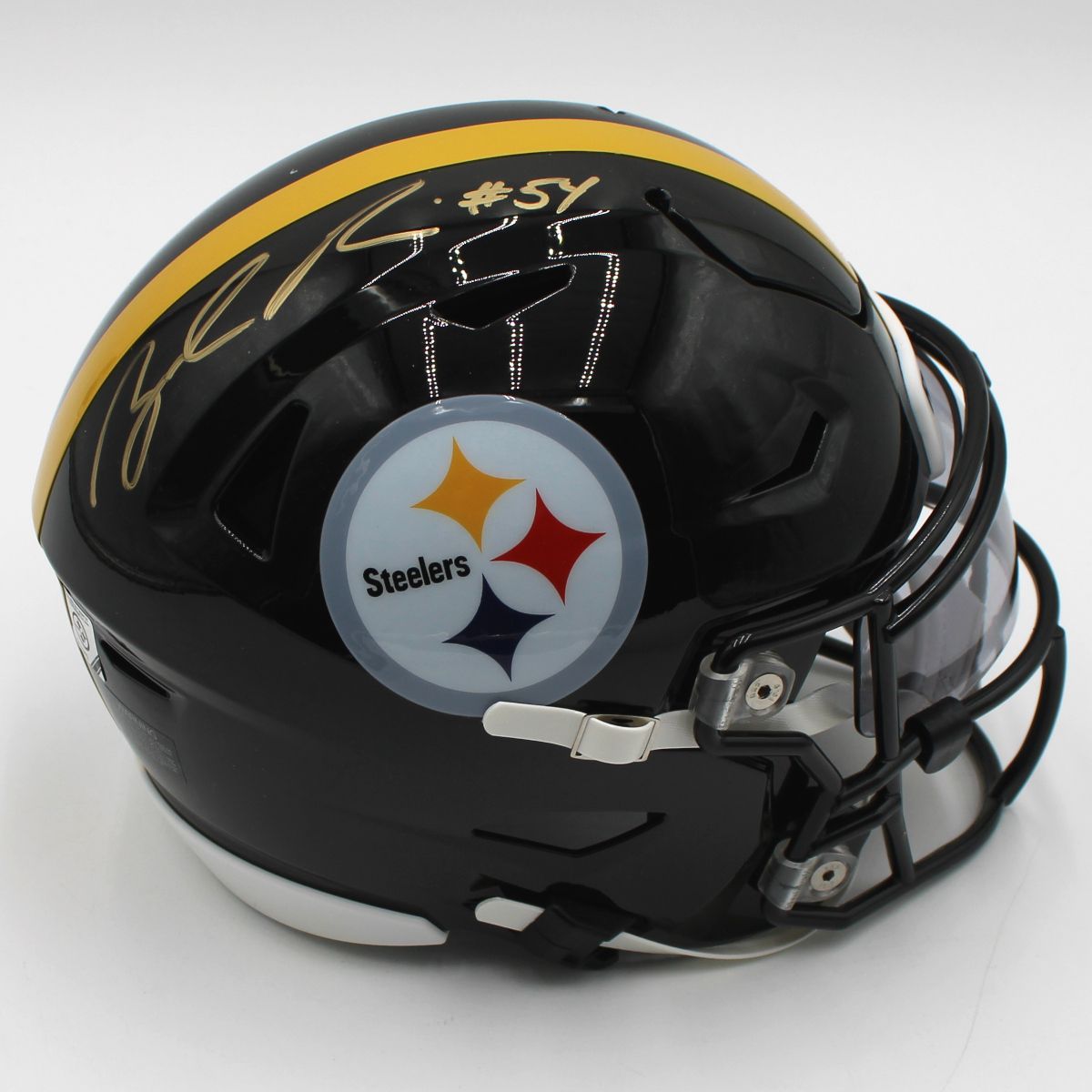Pittsburgh Steelers #54 Zach Frazier Autographed Riddell Speedflex Midi Helmet 3 Pittsburgh Steelers #54 Zach Frazier Autographed Riddell Speedflex Midi Helmet