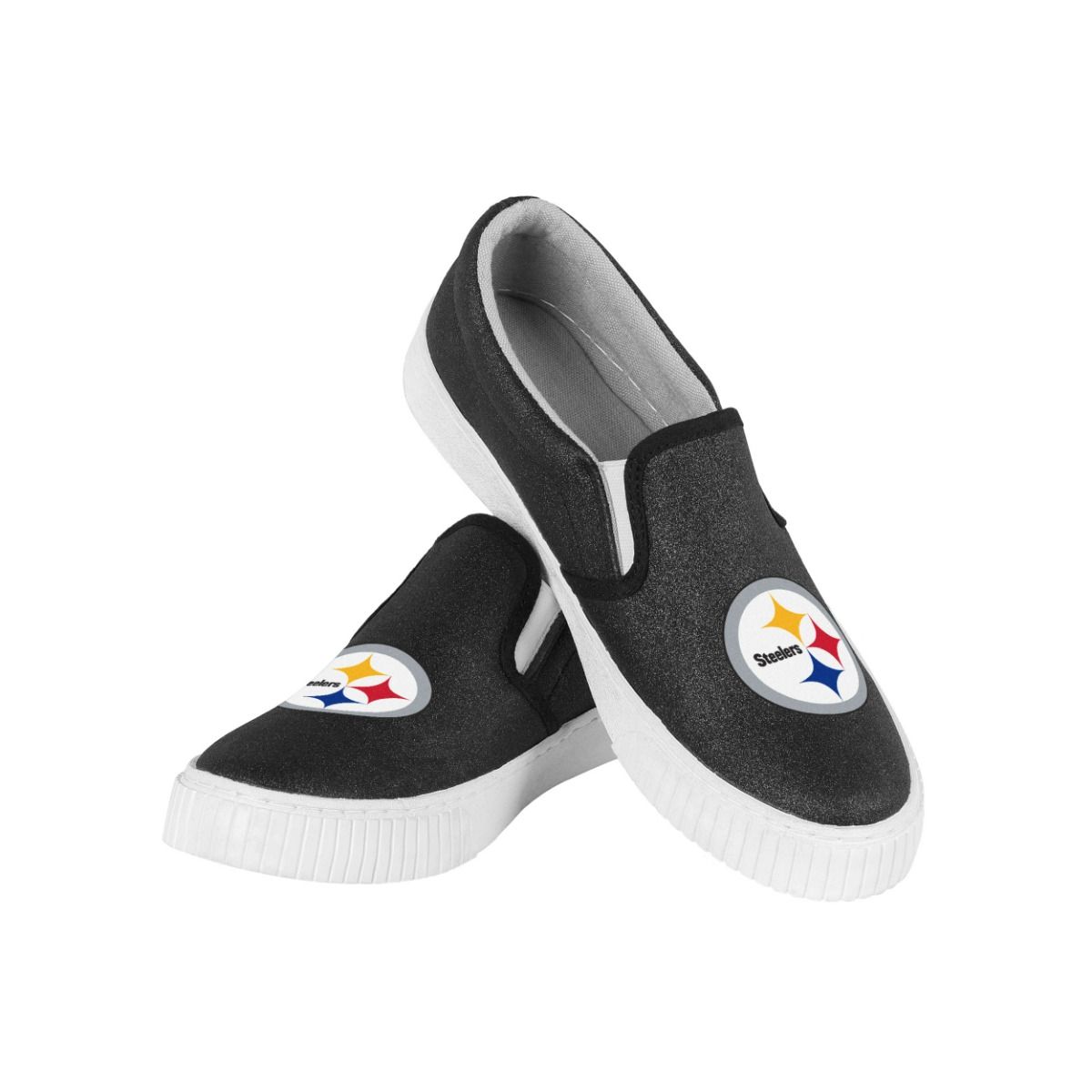 Pittsburgh Steelers Women's Glitter Slip On Canvas Sneaker 1 Pittsburgh Steelers Women's Glitter Slip On Canvas Sneaker