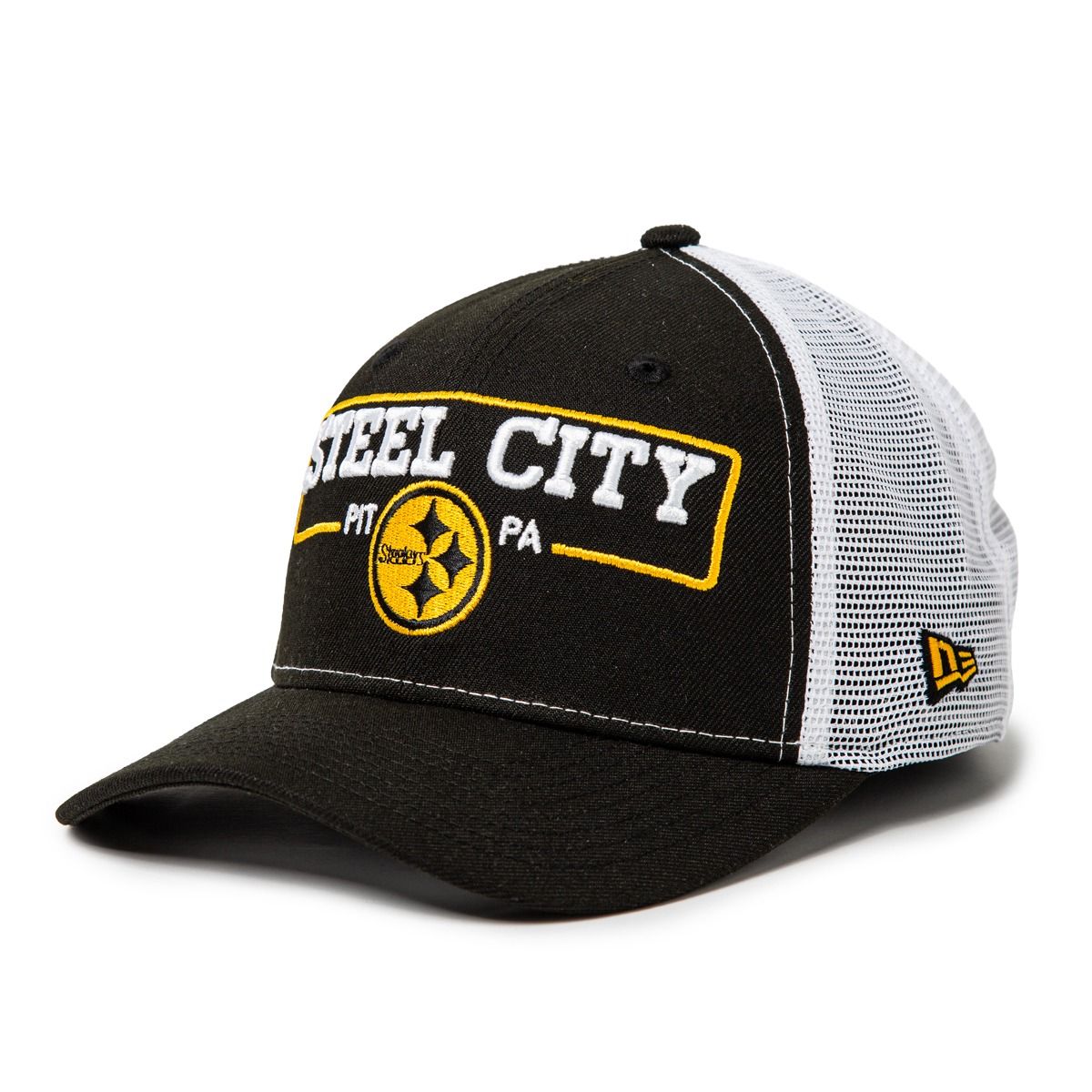 Pittsburgh Steelers New Era 9SEVENTY Steel City Trucker Hat 2 Pittsburgh Steelers New Era 9SEVENTY Steel City Trucker Hat