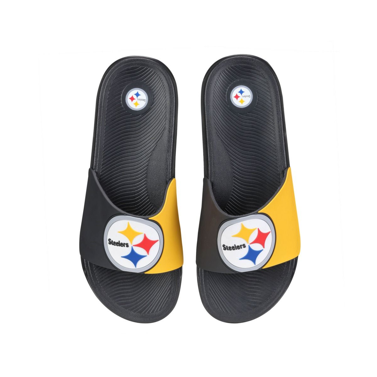 Pittsburgh Steelers Men's Raised Slides 2 Pittsburgh Steelers Men's Raised Slides
