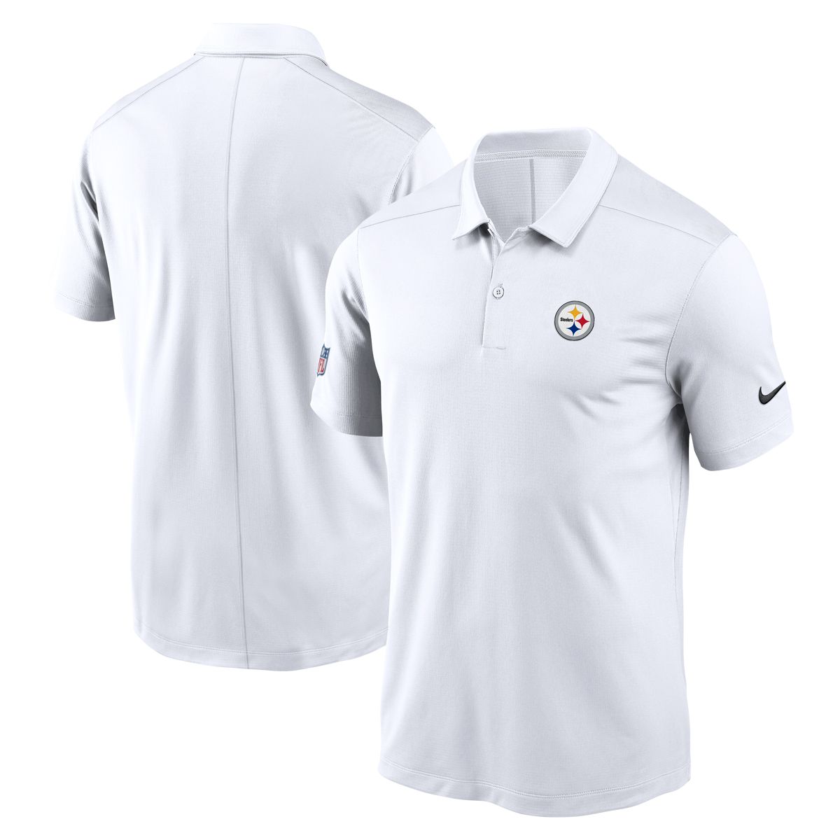 Pittsburgh Steelers Men's Nike Dri-FIT Coaches White Polo 4 Pittsburgh Steelers Men's Nike Dri-FIT Coaches White Polo