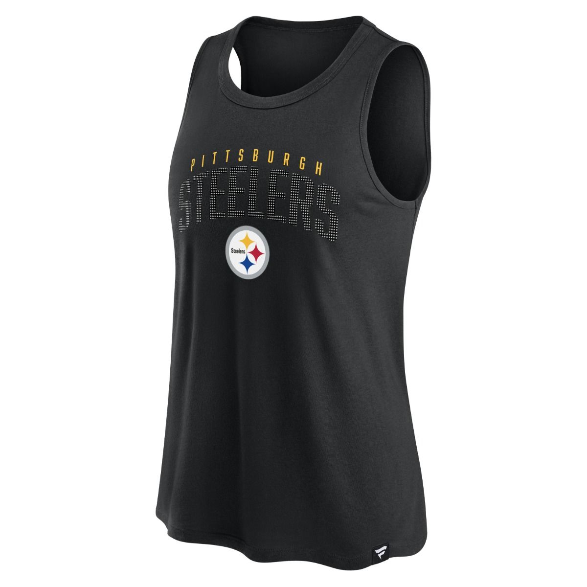 Pittsburgh Steelers Women's Fundamentals Rhinestone Flowy Tank 3 Pittsburgh Steelers Women's Fundamentals Rhinestone Flowy Tank