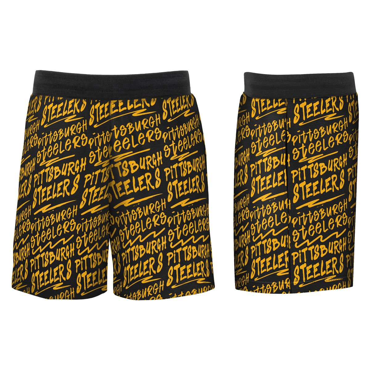 Pittsburgh Steelers Little Kid's Super Graffiti French Terry Shorts 4 Pittsburgh Steelers Little Kid's Super Graffiti French Terry Shorts
