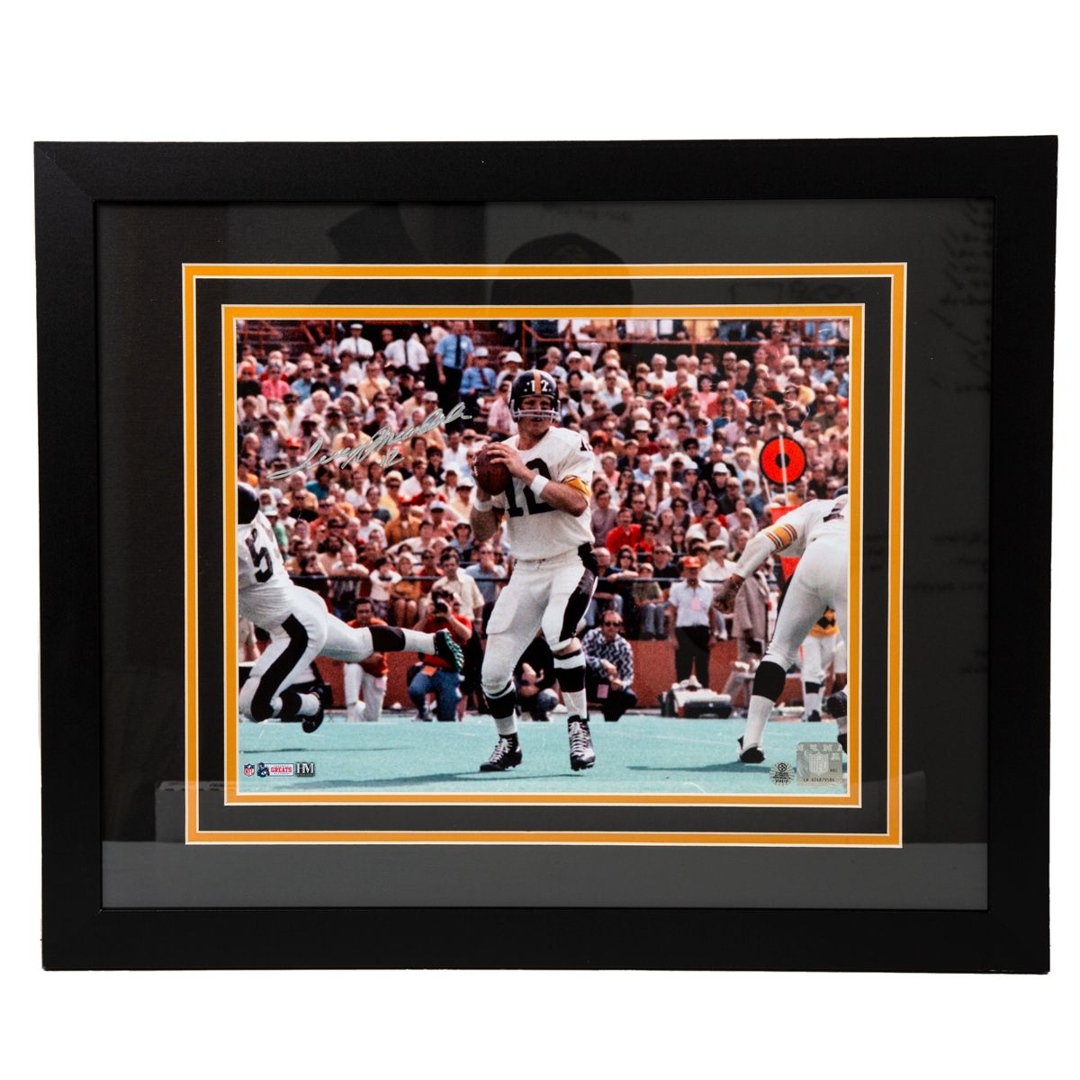 Pittsburgh Steelers #12 Terry Bradshaw Signed Framed White Pants 11x14 Photo 3 Pittsburgh Steelers #12 Terry Bradshaw Signed Framed White Pants 11x14 Photo