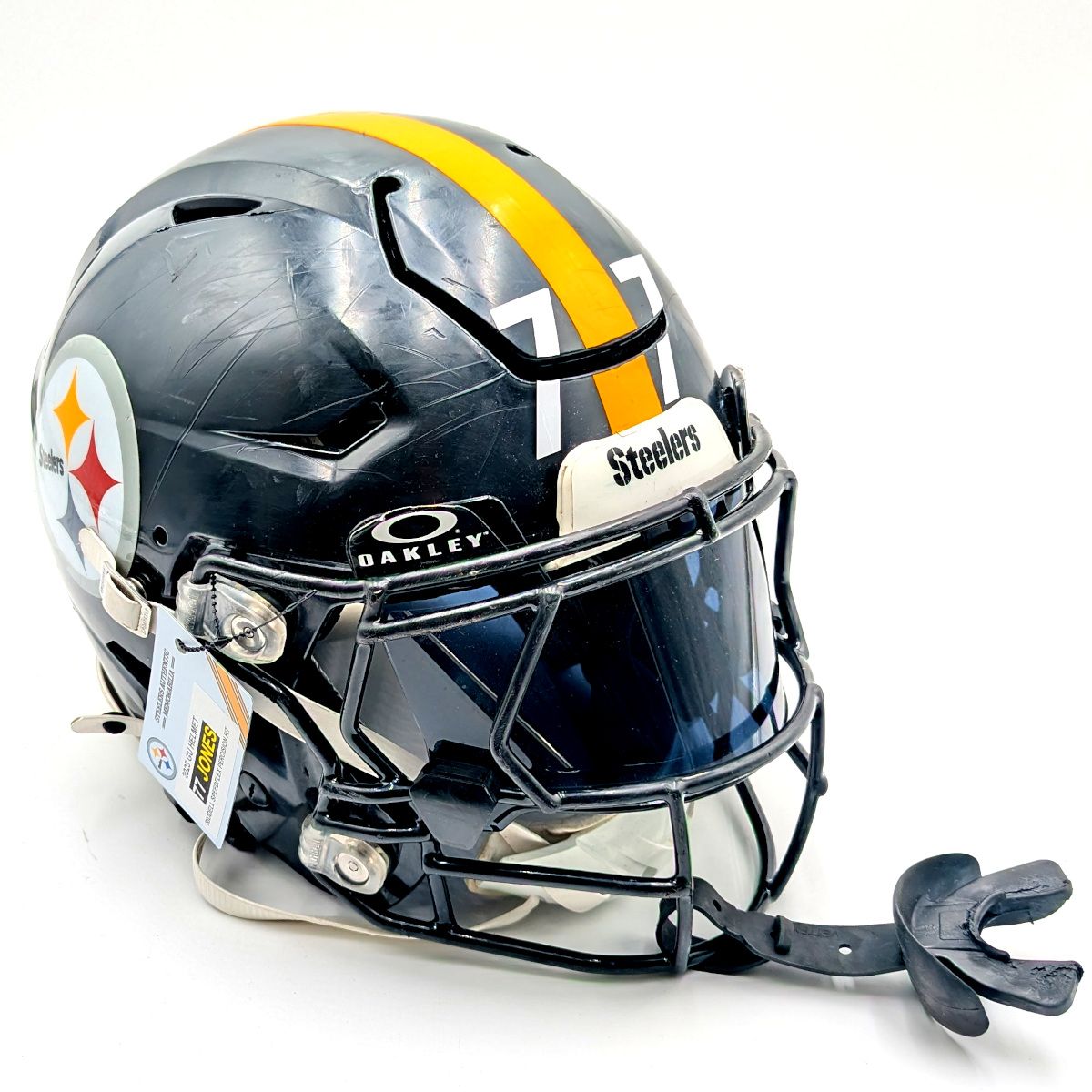 Pittsburgh Steelers #77 Broderick Jones 2025 Season Game Used Helmet 1 Pittsburgh Steelers #77 Broderick Jones 2025 Season Game Used Helmet