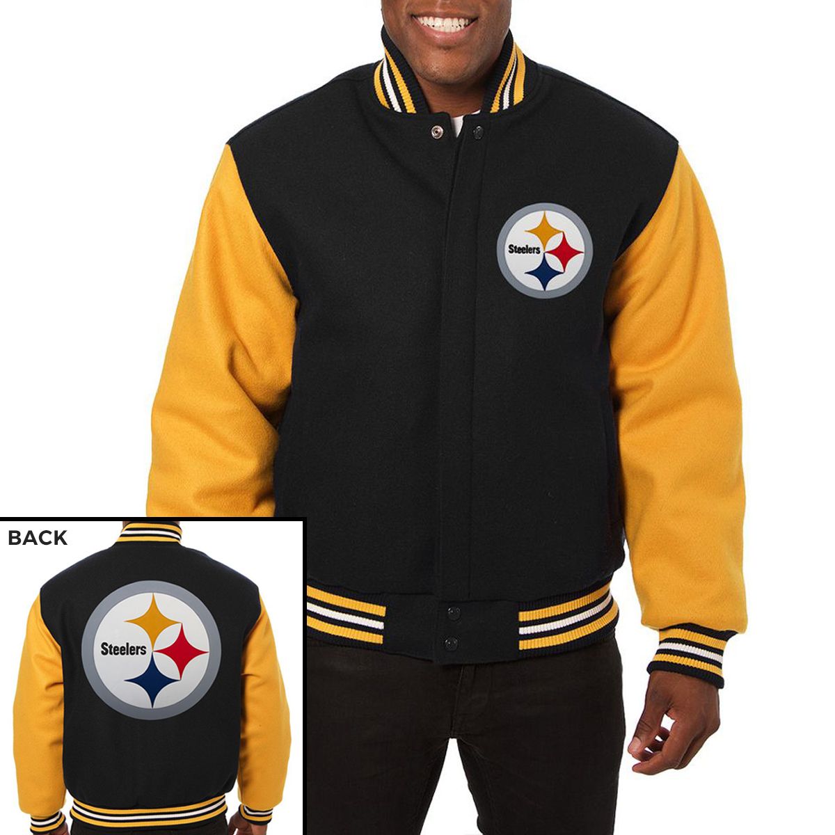 Pittsburgh Steelers Men's Two-Tone Wool Heavyweight Jacket
