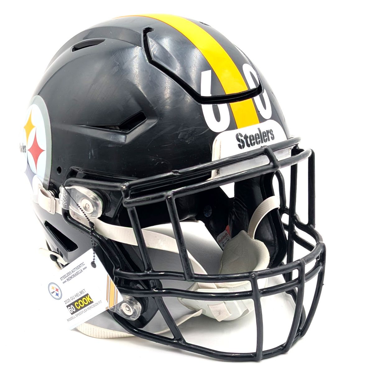 Pittsburgh Steelers #60 Dylan Cook 2025 Season Game Used Helmet 7 Pittsburgh Steelers #60 Dylan Cook 2025 Season Game Used Helmet