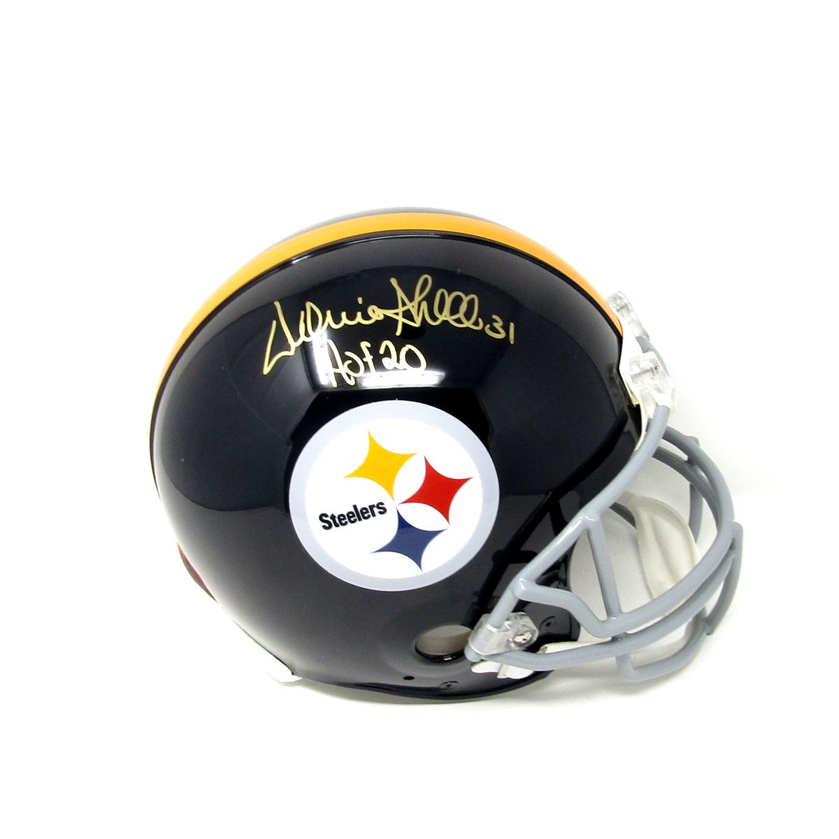Pittsburgh Steelers #31 Donnie Shell Autographed with HOF Inscription Riddell Throwback Authentic Full-Size Helmet