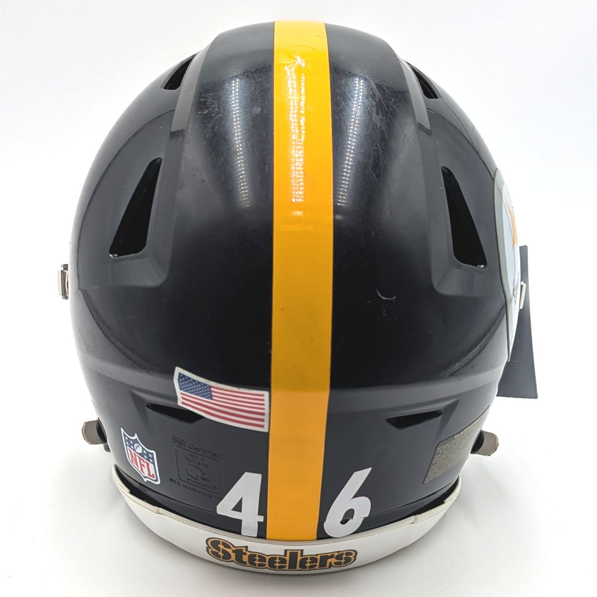 Pittsburgh Steelers #46 Christian Kuntz 2025 Season Game Used Helmet 2 Pittsburgh Steelers #46 Christian Kuntz 2025 Season Game Used Helmet