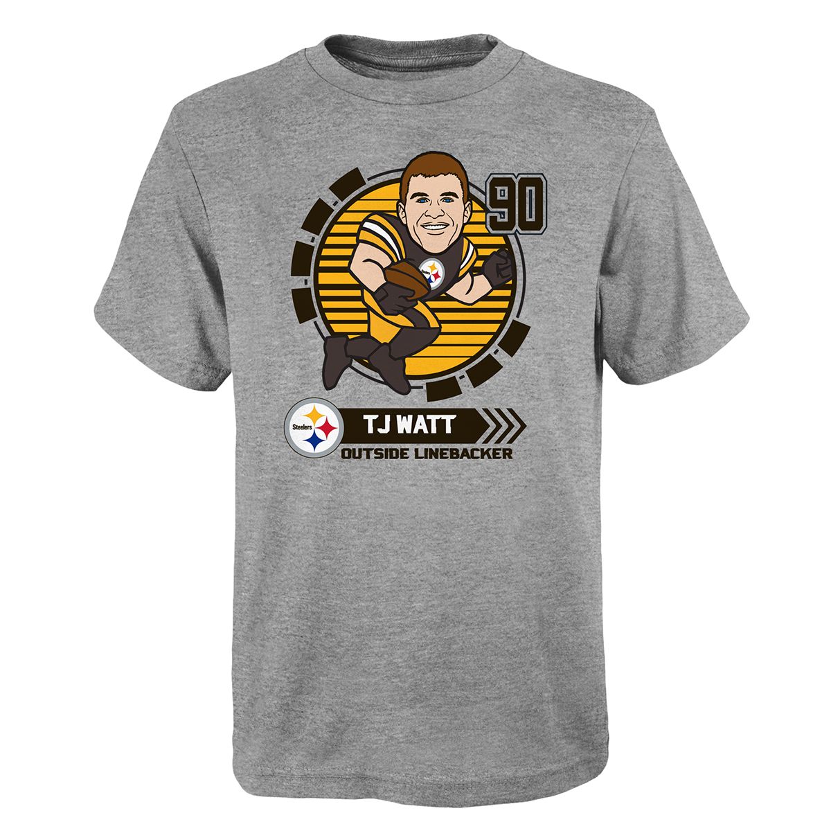 Pittsburgh Steelers Youth Watt Gamer Short Sleeve T-Shirt 1 Pittsburgh Steelers Youth Watt Gamer Short Sleeve T-Shirt
