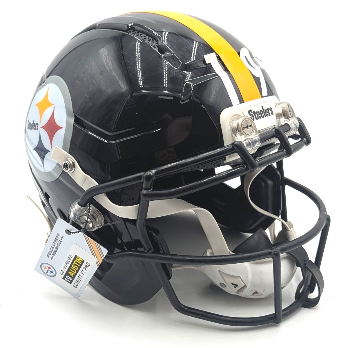 Pittsburgh Steelers #19 Calvin Austin 2025 Season Game Used Helmet 7 Pittsburgh Steelers #19 Calvin Austin 2025 Season Game Used Helmet