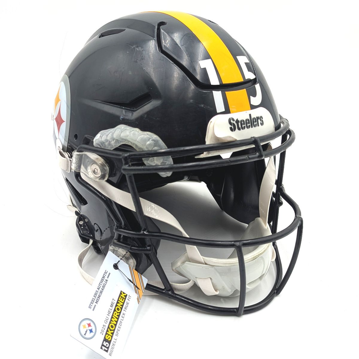 Pittsburgh Steelers #15 Ben Skowronek 2025 Season Game Used Helmet 1 Pittsburgh Steelers #15 Ben Skowronek 2025 Season Game Used Helmet