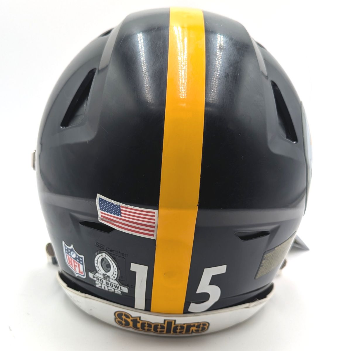 Pittsburgh Steelers #15 Ben Skowronek 2025 Season Game Used Helmet 2 Pittsburgh Steelers #15 Ben Skowronek 2025 Season Game Used Helmet