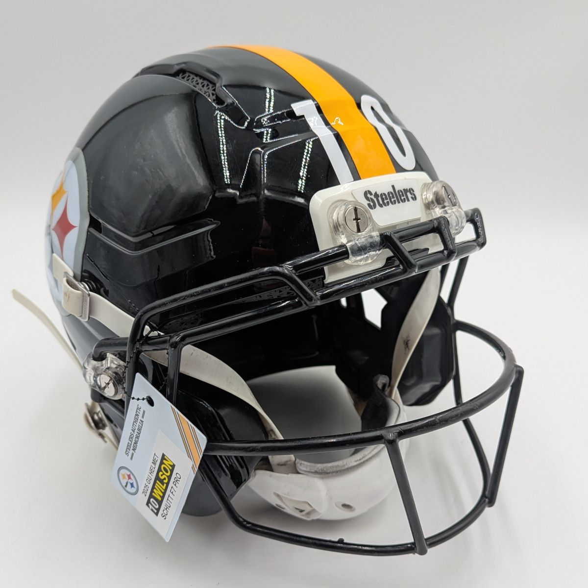 Pittsburgh Steelers #10 Roman Wilson 2025 Season Game Used Helmet 6 Pittsburgh Steelers #10 Roman Wilson 2025 Season Game Used Helmet