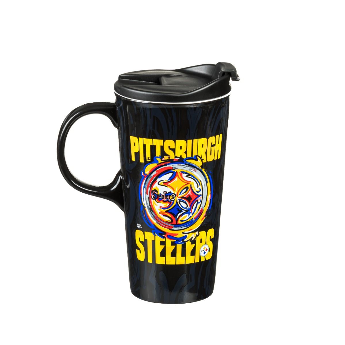 Pittsburgh Steelers Justin Patten Logo Ceramic Travel Mug 1 Pittsburgh Steelers Justin Patten Logo Ceramic Travel Mug