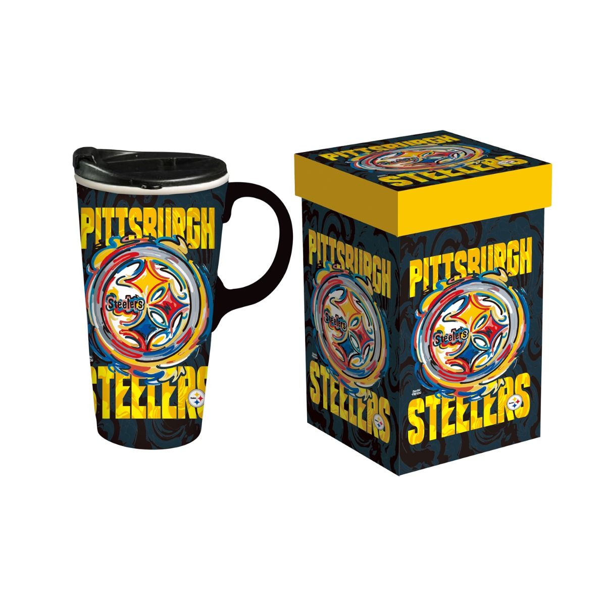 Pittsburgh Steelers Justin Patten Logo Ceramic Travel Mug 2 Pittsburgh Steelers Justin Patten Logo Ceramic Travel Mug