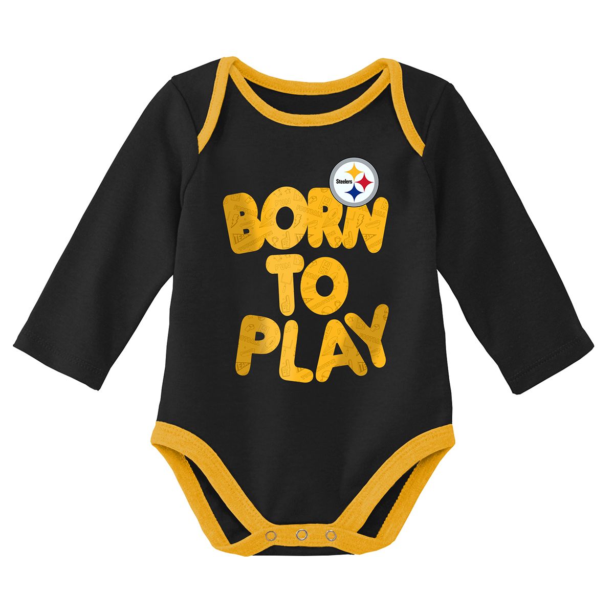 Pittsburgh Steelers Newborn Born to Play 2 Pack Long Sleeve Creeper Set