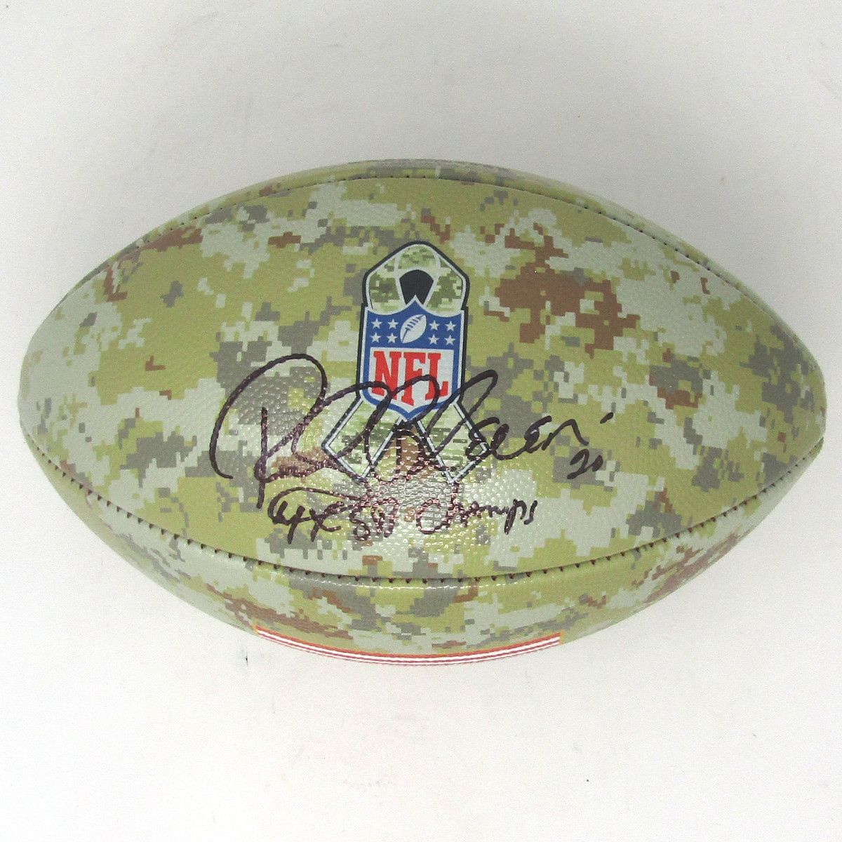 Pittsburgh Steelers #20 Rocky Bleier Autographed with Inscription Salute to Service (STS) NFL Football