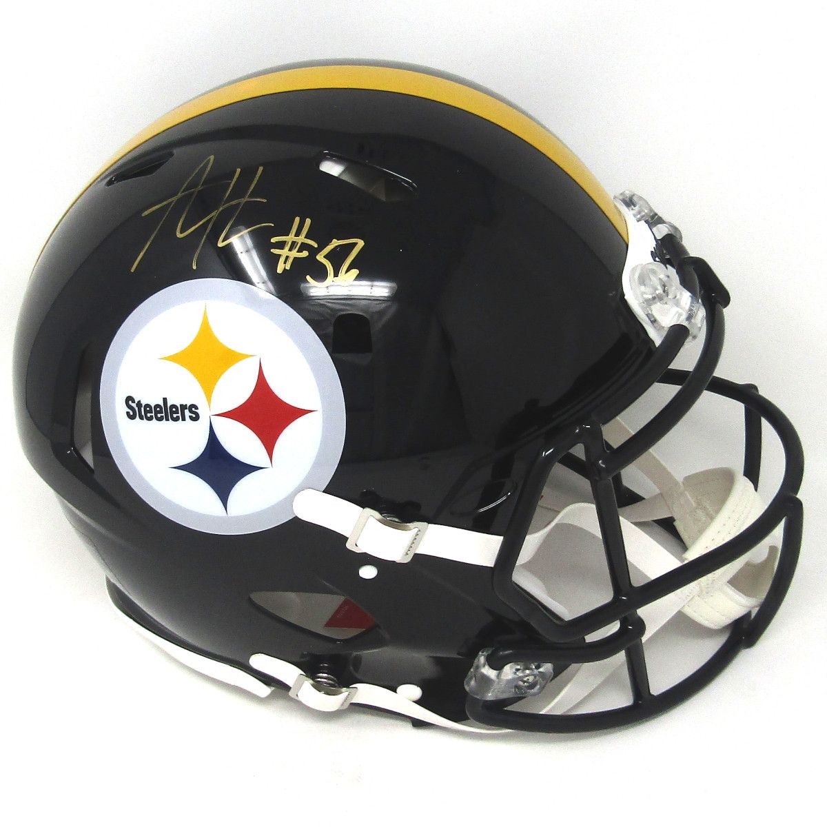 Pittsburgh Steelers #56 Alex Highsmith Autographed Riddell Authentic Full-Size Helmet 3 Pittsburgh Steelers #56 Alex Highsmith Autographed Riddell Authentic Full-Size Helmet