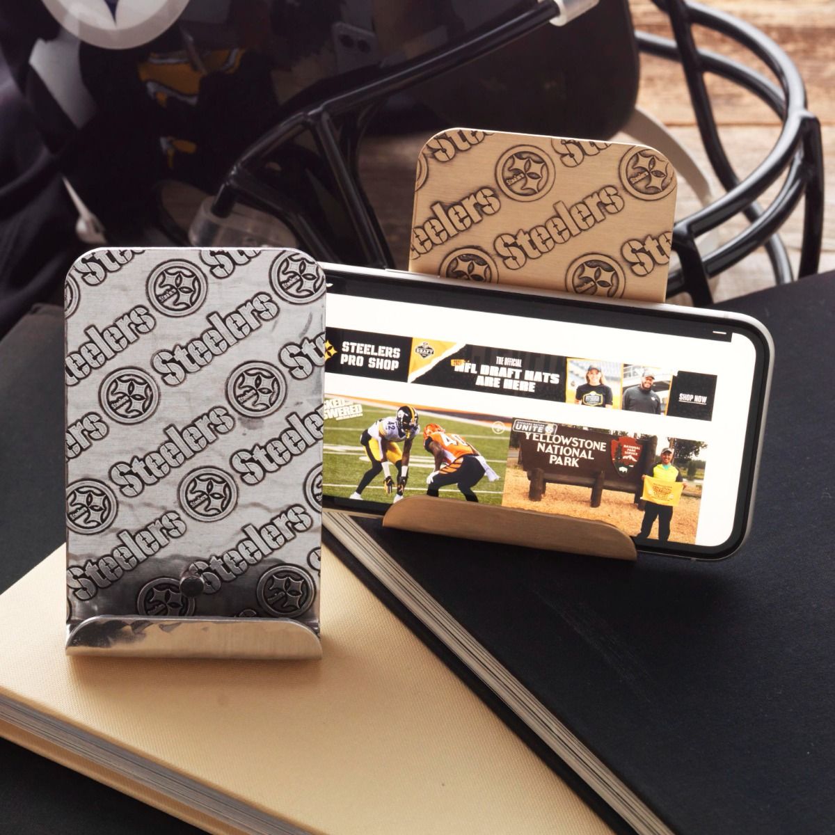 Pittsburgh Steelers Wendell August Forge Customizable Patterned Aluminum Phone Holder 5 Pittsburgh Steelers Wendell August Forge Customizable Patterned Aluminum Phone Holder