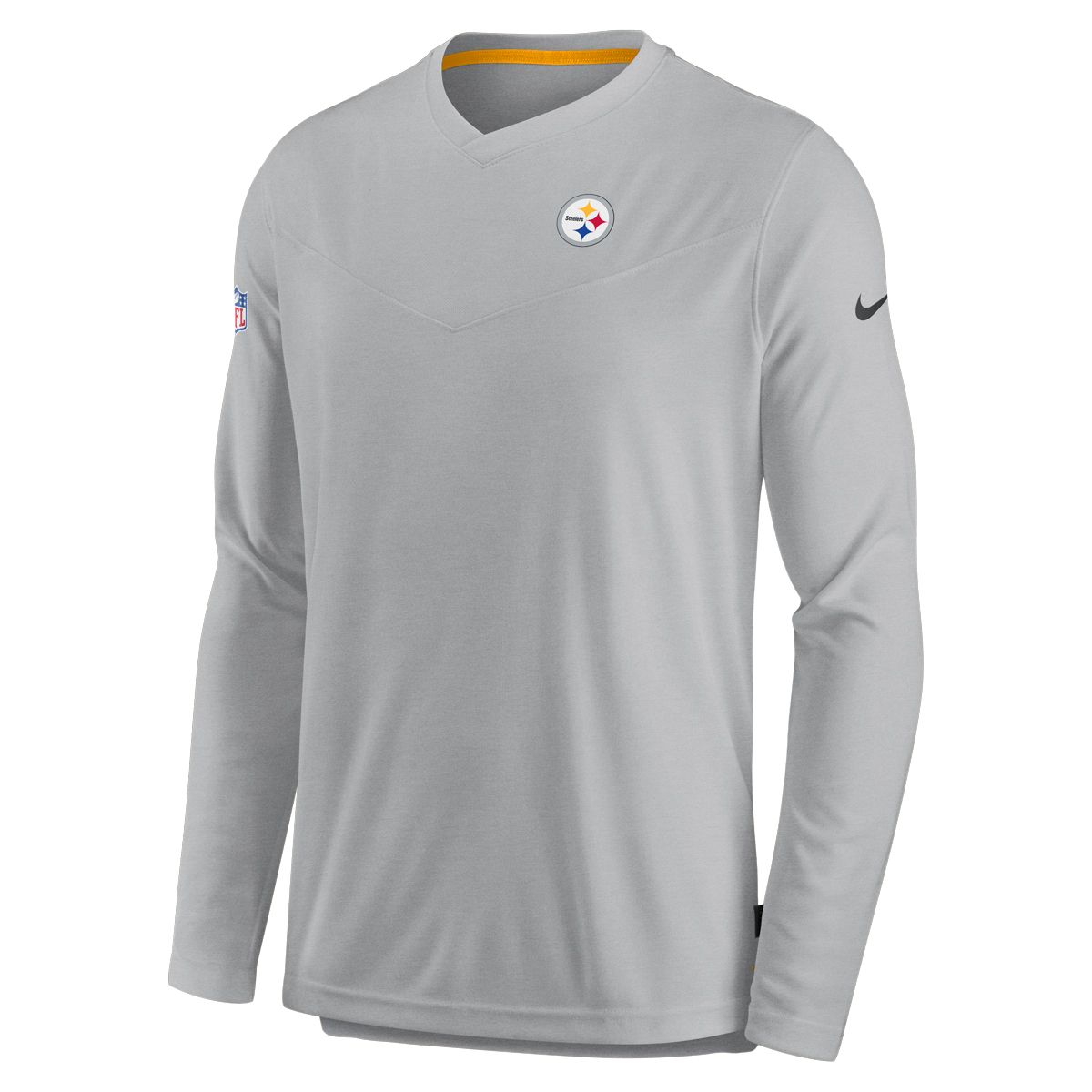 Pittsburgh Steelers Men's Nike Dri-FIT UV Coach Long Sleeve Grey T-Shirt