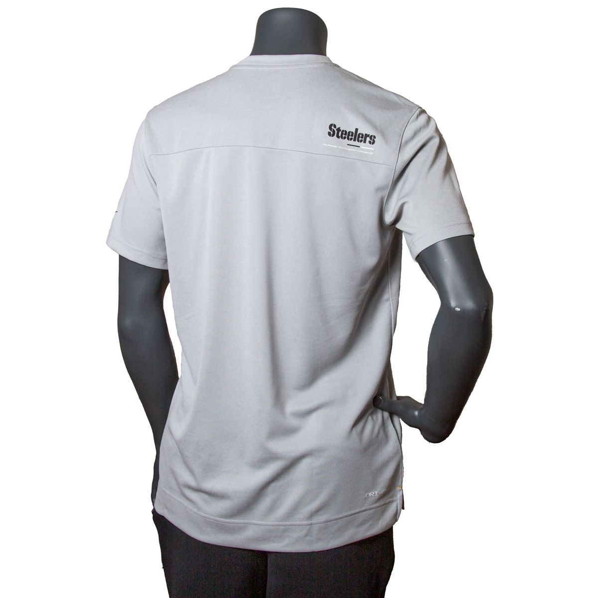 Pittsburgh Steelers Exclusive Men's Nike Dri-FIT UV Coach Short Sleeve Grey T-Shirt