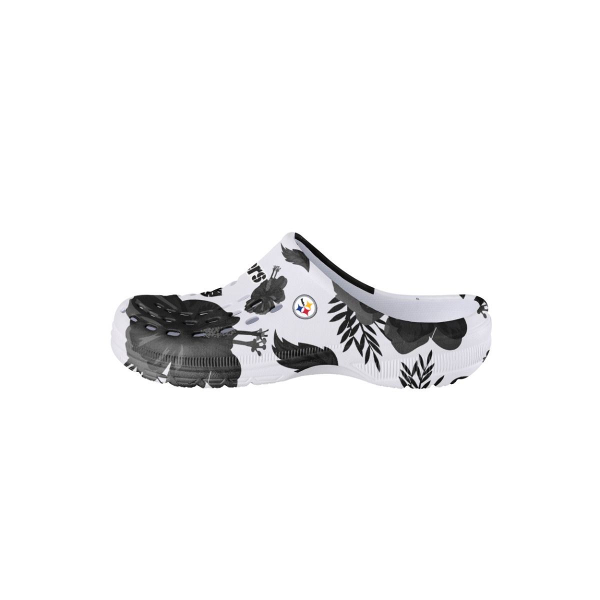 Pittsburgh Steelers Women's Floral Clogs 3 Pittsburgh Steelers Women's Floral Clogs