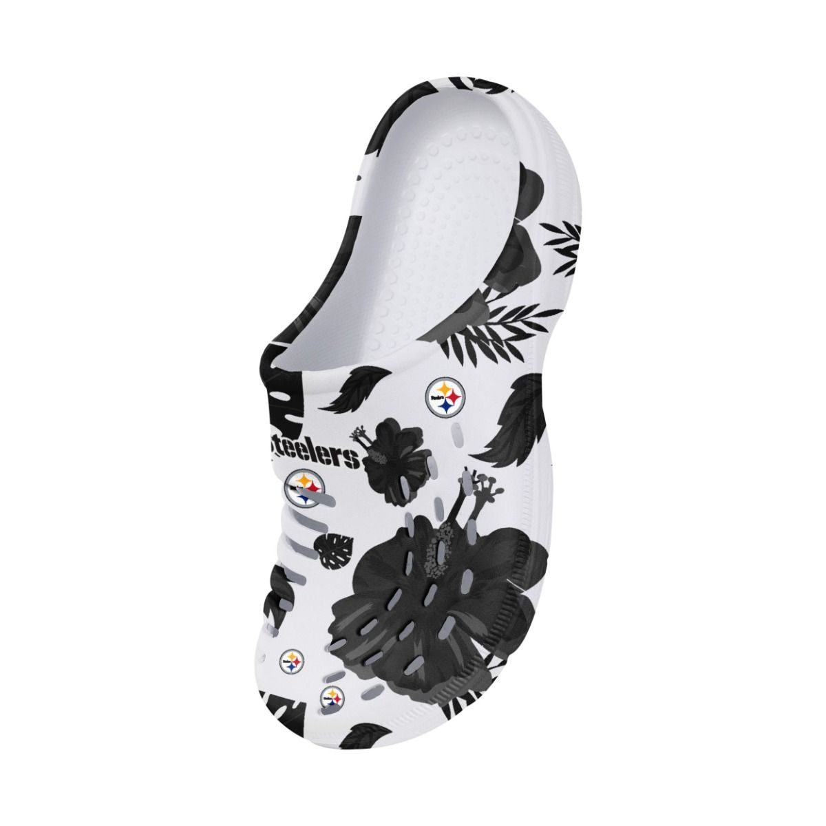 Pittsburgh Steelers Women's Floral Clogs 4 Pittsburgh Steelers Women's Floral Clogs