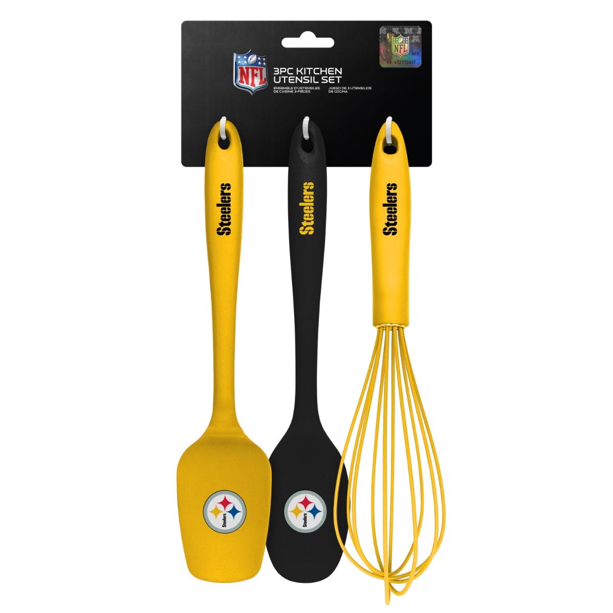 Pittsburgh Steelers Spoon, Whisk, and Spatula Set 13 Pittsburgh Steelers Spoon, Whisk, and Spatula Set