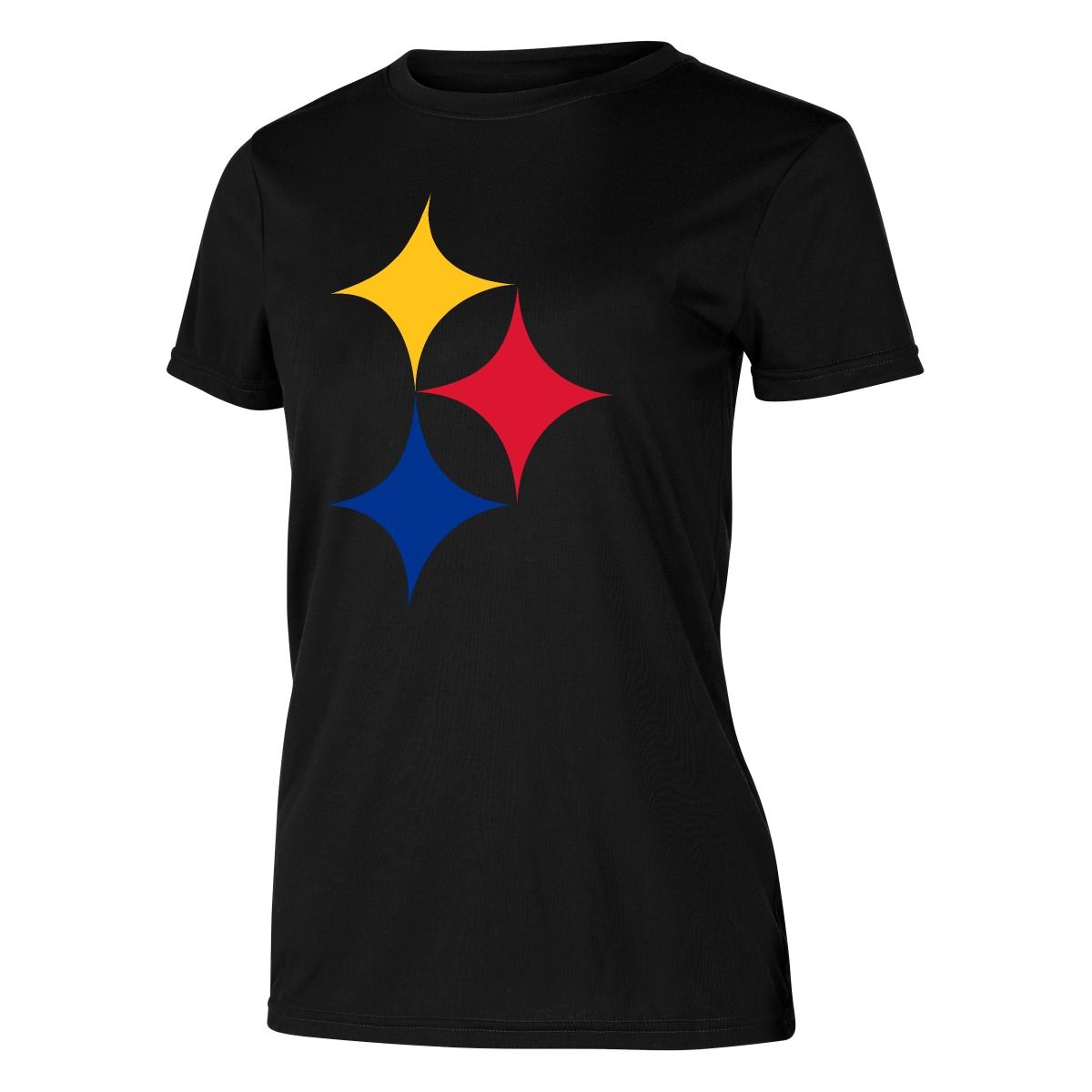 Pittsburgh Steelers Women's Marathon Tri-Color Hypo Short Sleeve T-Shirt 2 Pittsburgh Steelers Women's Marathon Tri-Color Hypo Short Sleeve T-Shirt