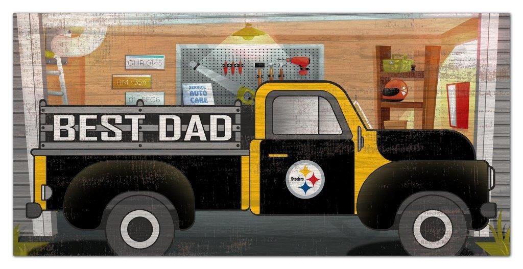 Pittsburgh Steelers Best Dad Truck Wood Sign 3 Pittsburgh Steelers Best Dad Truck Wood Sign