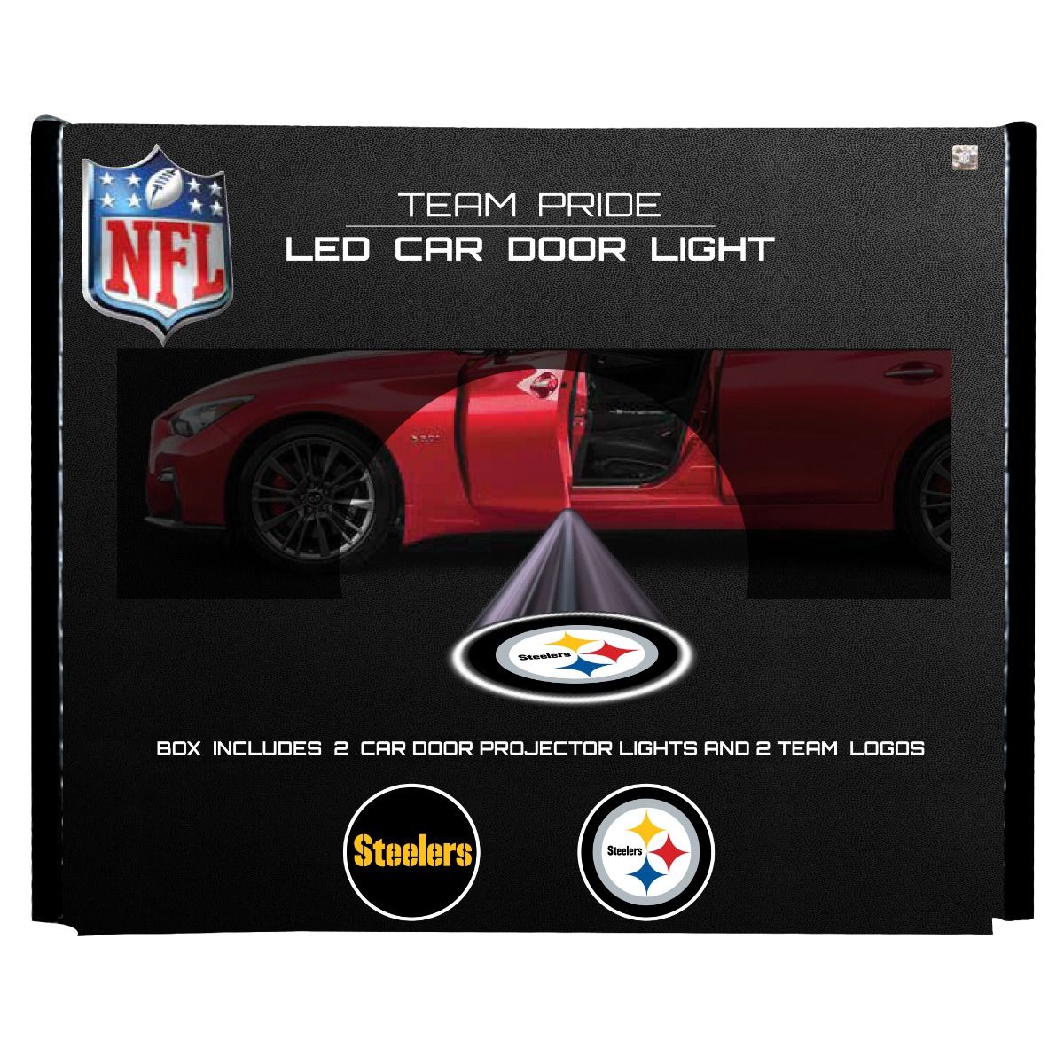 Pittsburgh Steelers Car Door Lights - 2 pack 2 Pittsburgh Steelers Car Door Lights - 2 pack