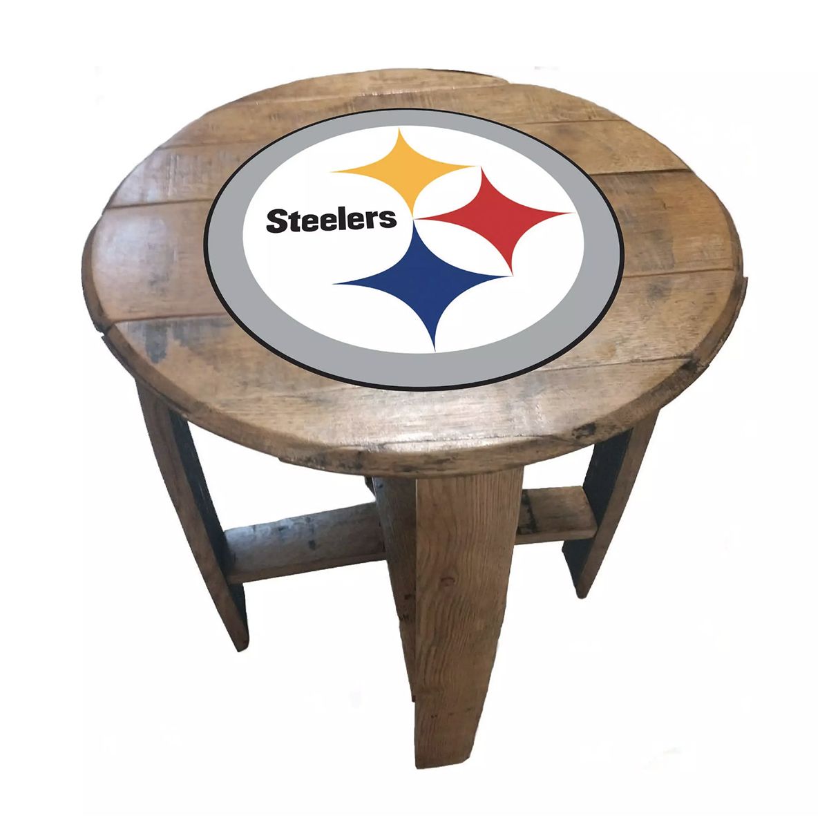 Pittsburgh Steelers Oak Barrel Table