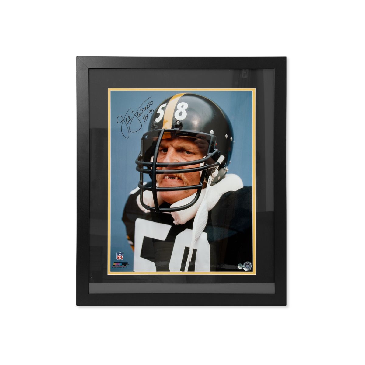 Pittsburgh Steelers #58 Jack Lambert ‘Scowl’ Signed Framed 16x20 Photo 2 Pittsburgh Steelers #58 Jack Lambert ‘Scowl’ Signed Framed 16x20 Photo