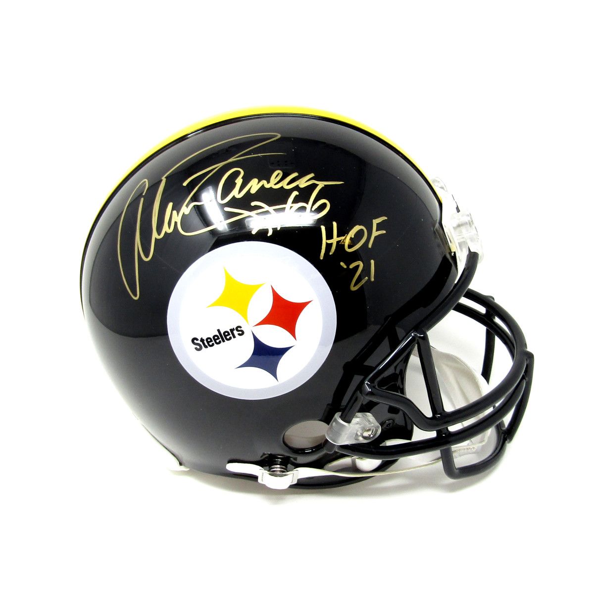 Pittsburgh Steelers #66 Alan Faneca Autographed Riddell ProLine Authentic Full Size Helmet with Inscription