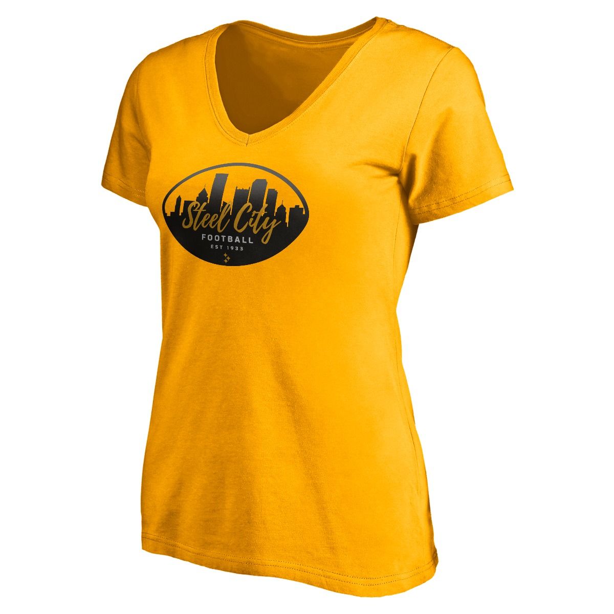 Pittsburgh Steelers Women's Cityscape Football Short Sleeve T-Shirt 2 Pittsburgh Steelers Women's Cityscape Football Short Sleeve T-Shirt