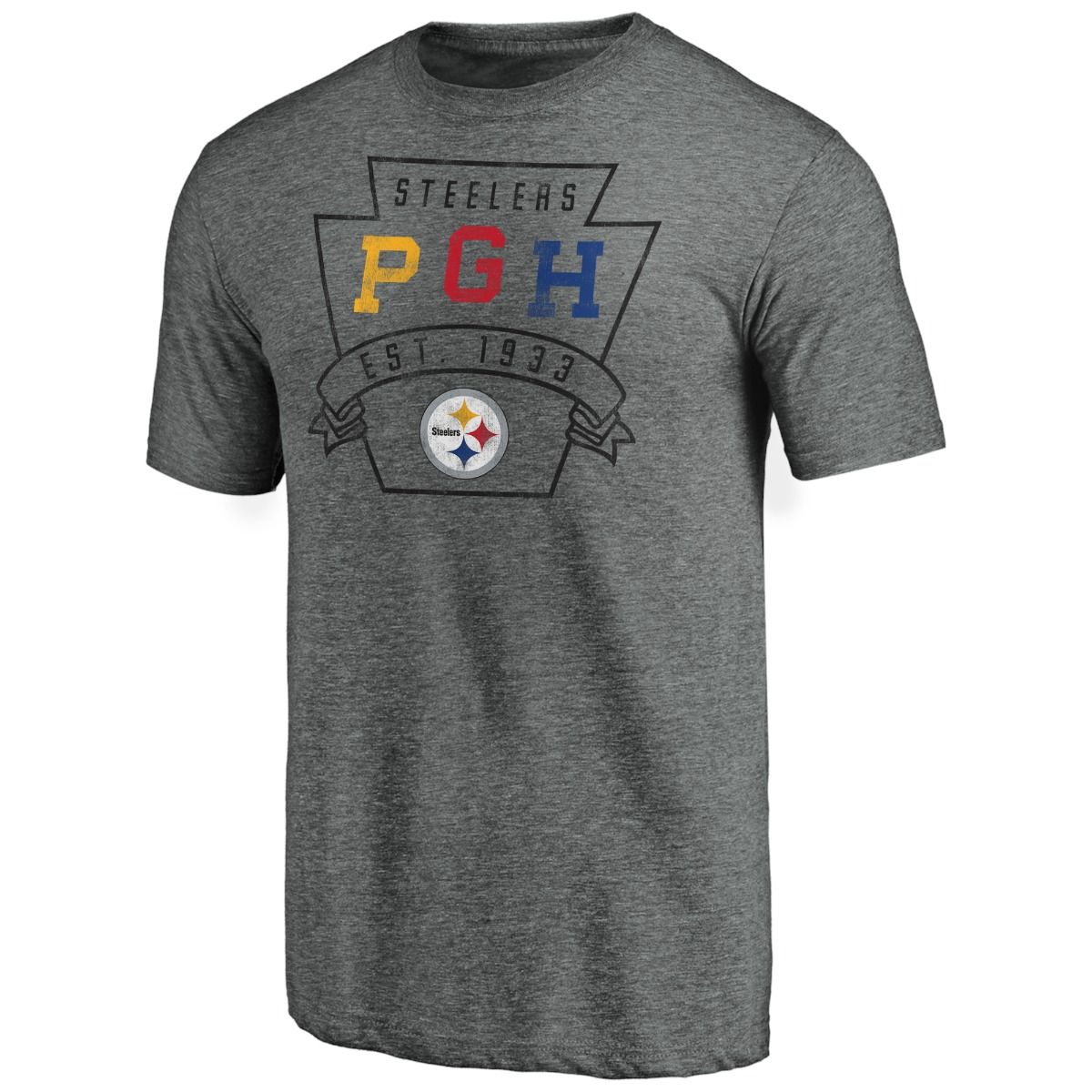 Pittsburgh Steelers Men's Established Crest Short Sleeve T-Shirt 1 Pittsburgh Steelers Men's Established Crest Short Sleeve T-Shirt